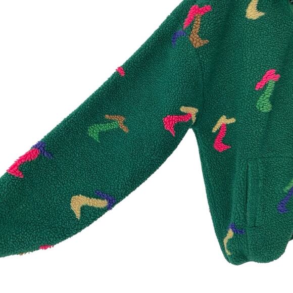 Parks Project UO Exclusive Dancing Shrooms Mushroom Green Fleece Sweatshirt Med - Picture 7 of 11